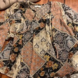 Maurices Multicolor Patchwork Blouse